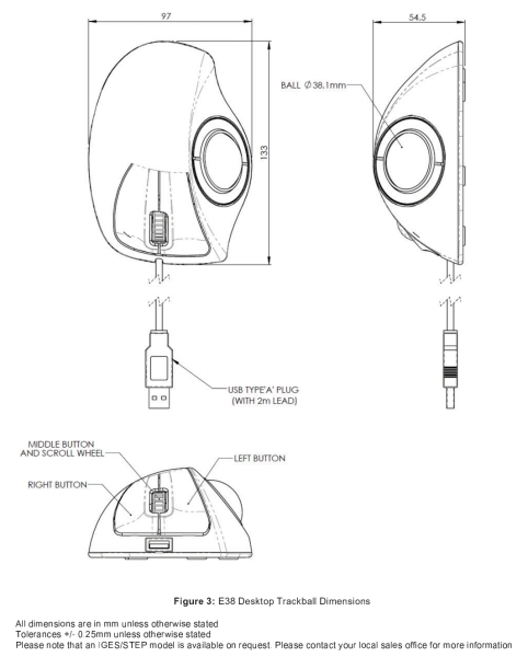 E38 Desktop Trackball extra image 1
